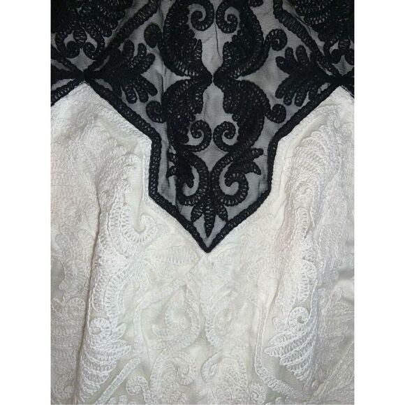 Tadashi shoji COLOR BLOCKED COTTON EMBROIDERED TULLE DRESS sz 12 - Picture 6 of 8